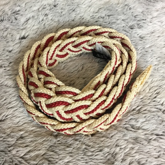 J. Crew braided nautical rope belt red & cream S/M - Picture 11 of 14
